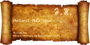 Hetesi Médea névjegykártya